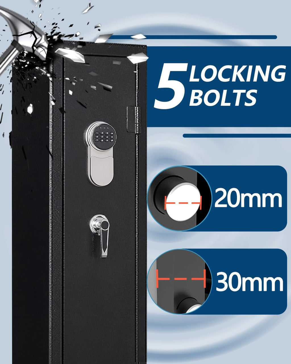 5-6 Gun Safe with Removable Shelfs and 3 Pistol Pocket I790