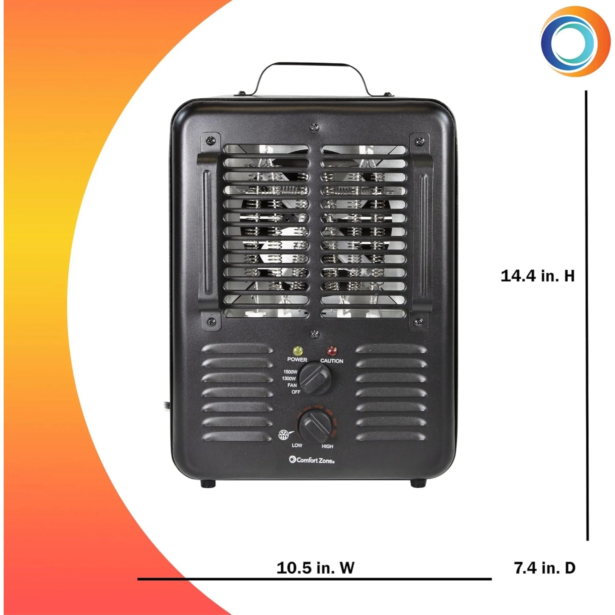 1,500-Watt Black Electric Utility Heater U77567