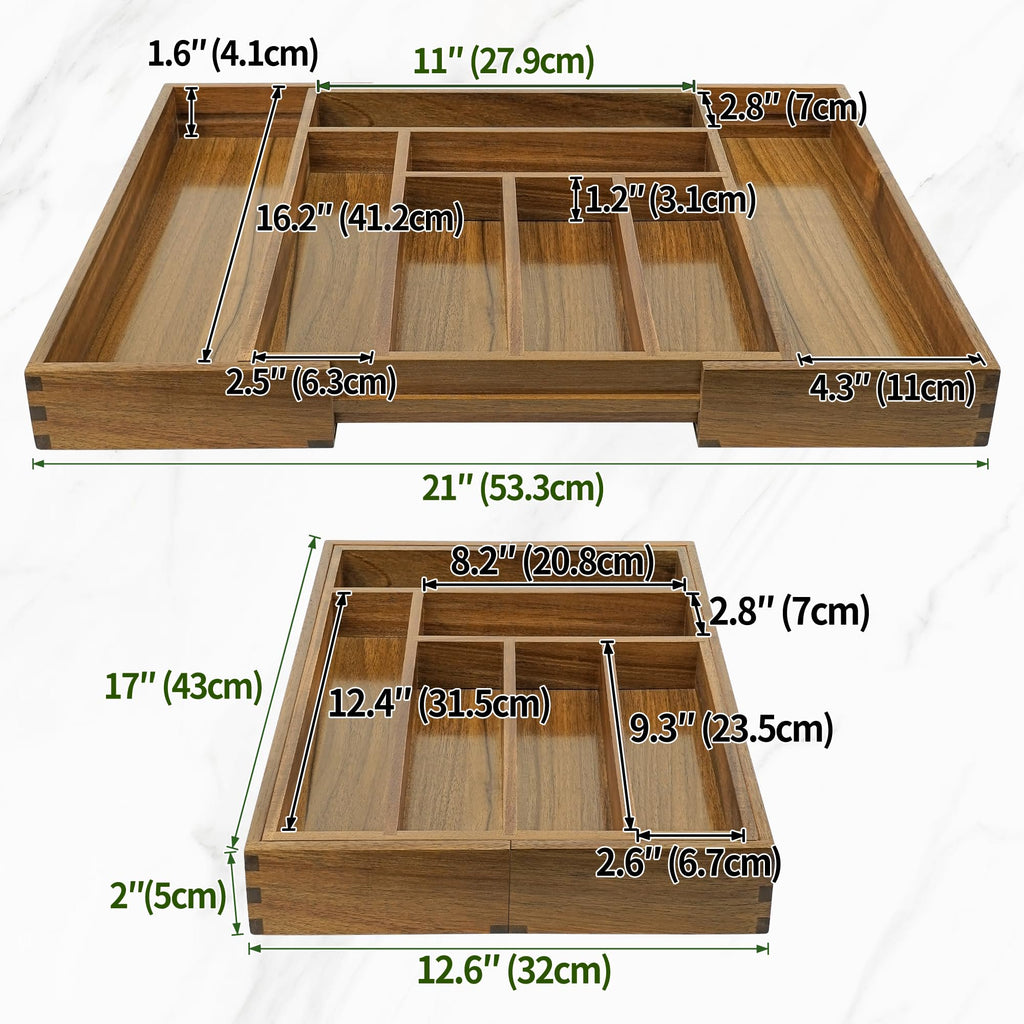 Acacia 8 Compartment Cutlery Tray Organizer I89526