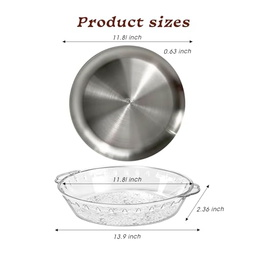 3 Set 11.8" Metal Chilled Serving Tray with Ice Serving Bowl F321