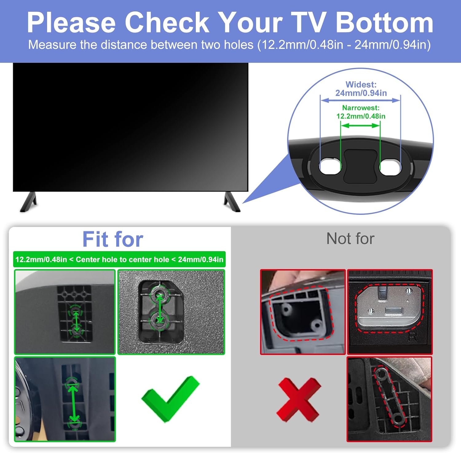 Black TV Stand Legs Replacement with Screws Z986334