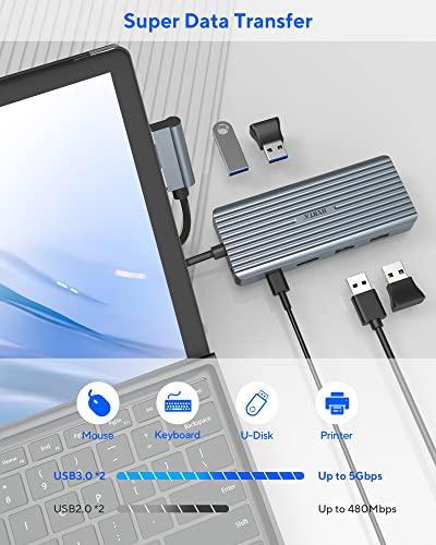 11 in 2 USB C Docking Station for Surface Pro 7, Grey K3755