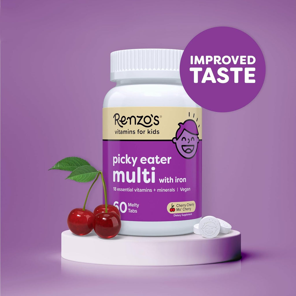 60 Sugar-Free Melty Tabs Kids Multivitamin with Iron I6405