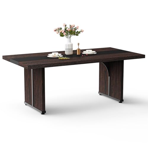 Brown Rectangle Large Wood Dining Table F45164