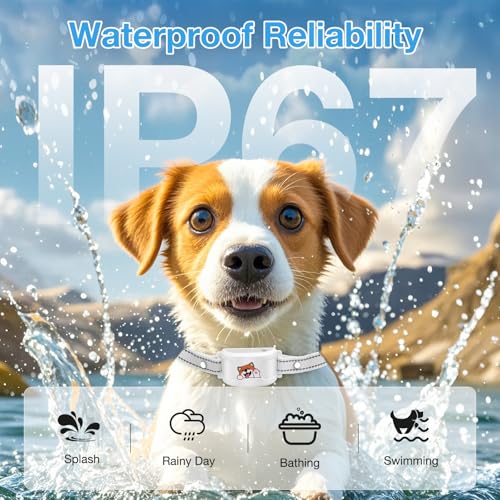 GPS Wireless Dog Fence & Training Collar, Outdoor Waterproof Rechargeable Collar (White) Y5748
