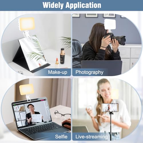 60 LED Portable Selfie Light with Clip & Tripod Adapter Rechargeable 2200mAh T526922