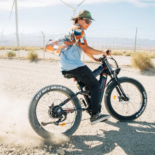 Dual Battery 48V 35AH 2000W 80-155 Miles Electric Bike 26" Fat Tire Full Suspension EBike with Dual Hydraulic Brakes M7806