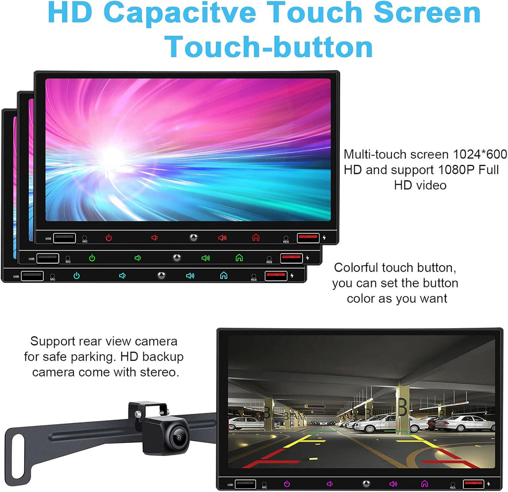 7 Inch Double Din Car Stereo with Touchscreen Bluetooth Q4670