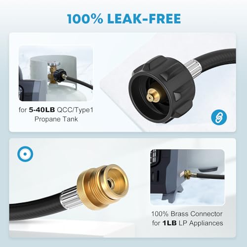 6FT Propane Hose Adapter with Gauge F3278