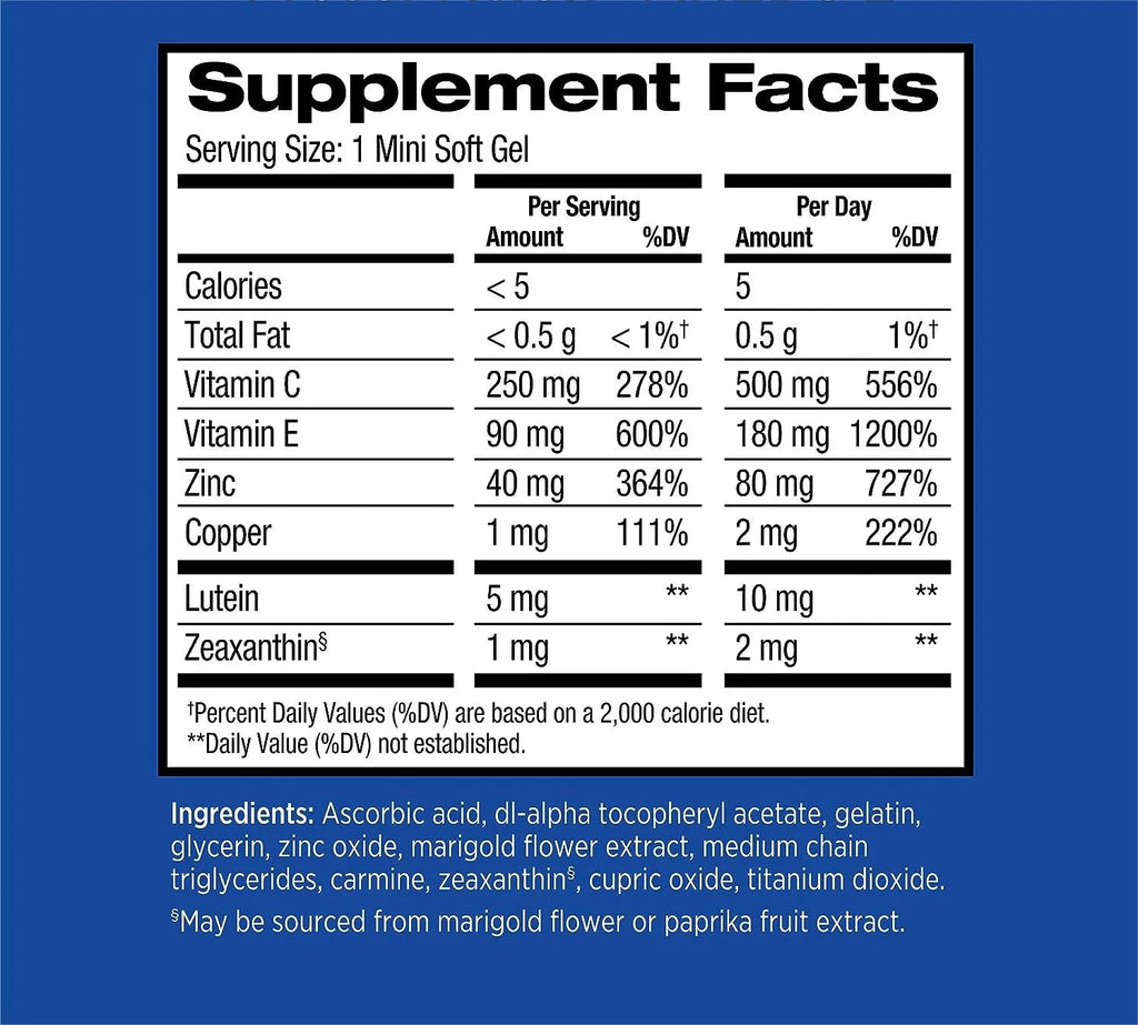 210 Softgels Eye Mineral Supplement X784878