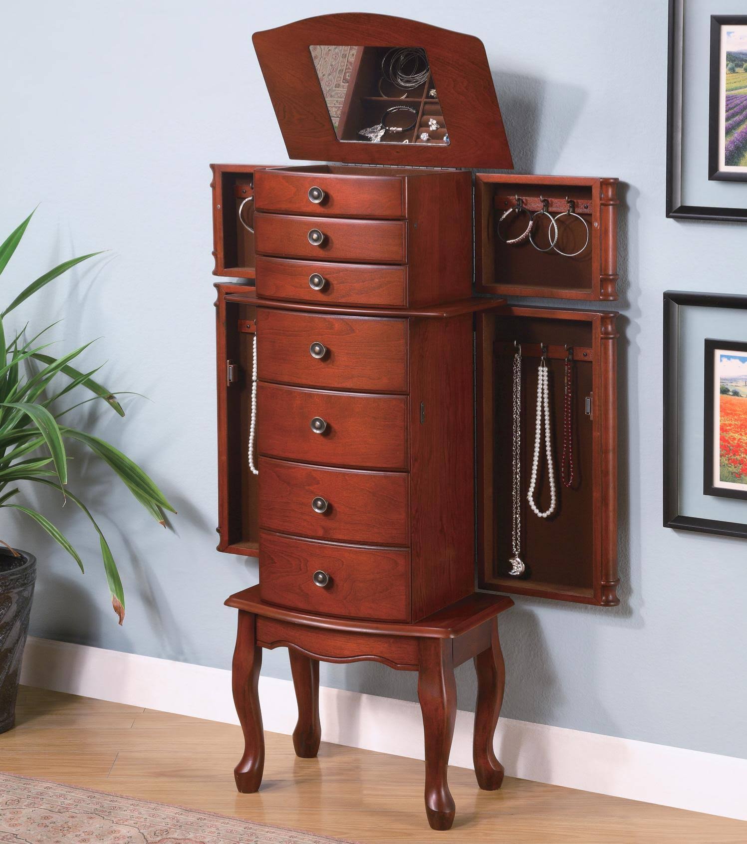 Warm Brown Jewelry Armoire P997