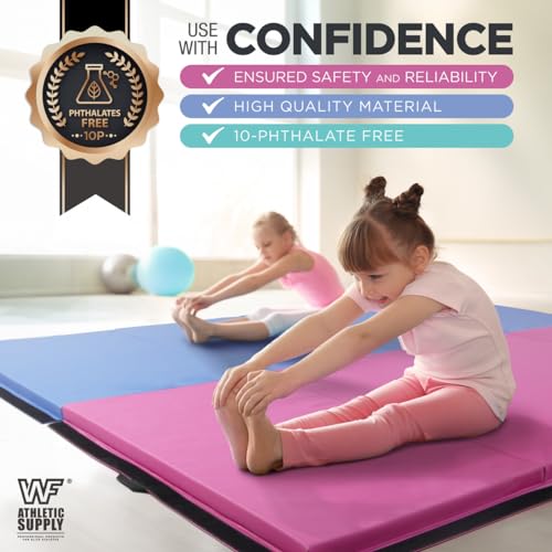 10' x 4' 4-Fold Folding Exercise Mat with Carrying Handles & Velcro Design L383810