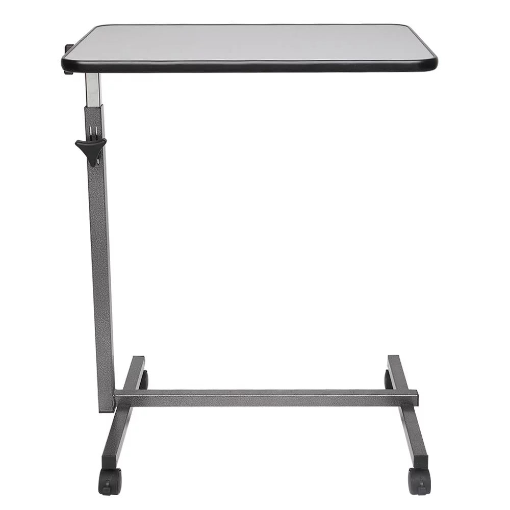 Adjustable Overbed Bedside Table with Wheels Gray S23639