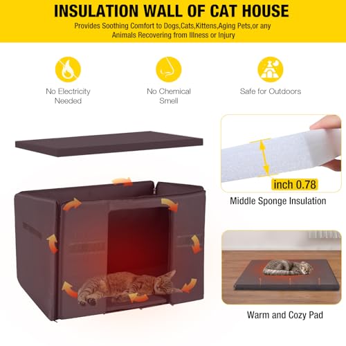 Cat House with Escape Door Insulated Weatherproof Roof K73659
