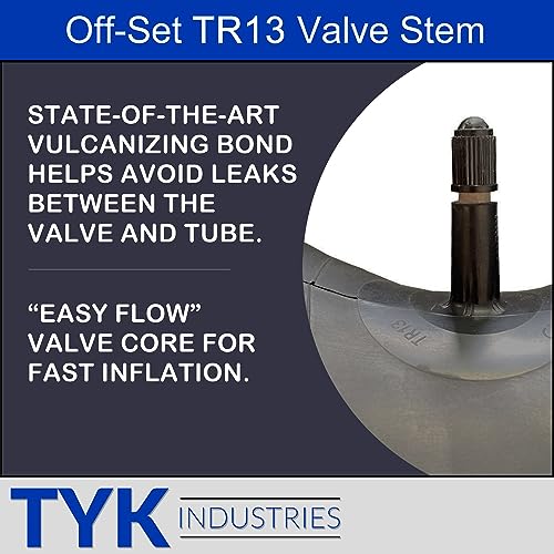 (2-Pack) 18X8.50-10 Lawn Mower Tire Inner Tube with TR13 Short Rubber Valve Stems E133421