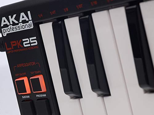 USB MIDI Keyboard Controller with 25 Velocity-Sensitive Keys U20558