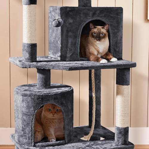 Dark Gray Cat Tree with Platform, Hammock, Scratching Posts C30999