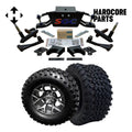 6” Heavy Duty Double A-Arm Suspension Lift Kit for Club Car DS Golf Cart with 12" Machined/Gunmetal Wheels and 23"x10.5"-12" All-Terrain Tires W143