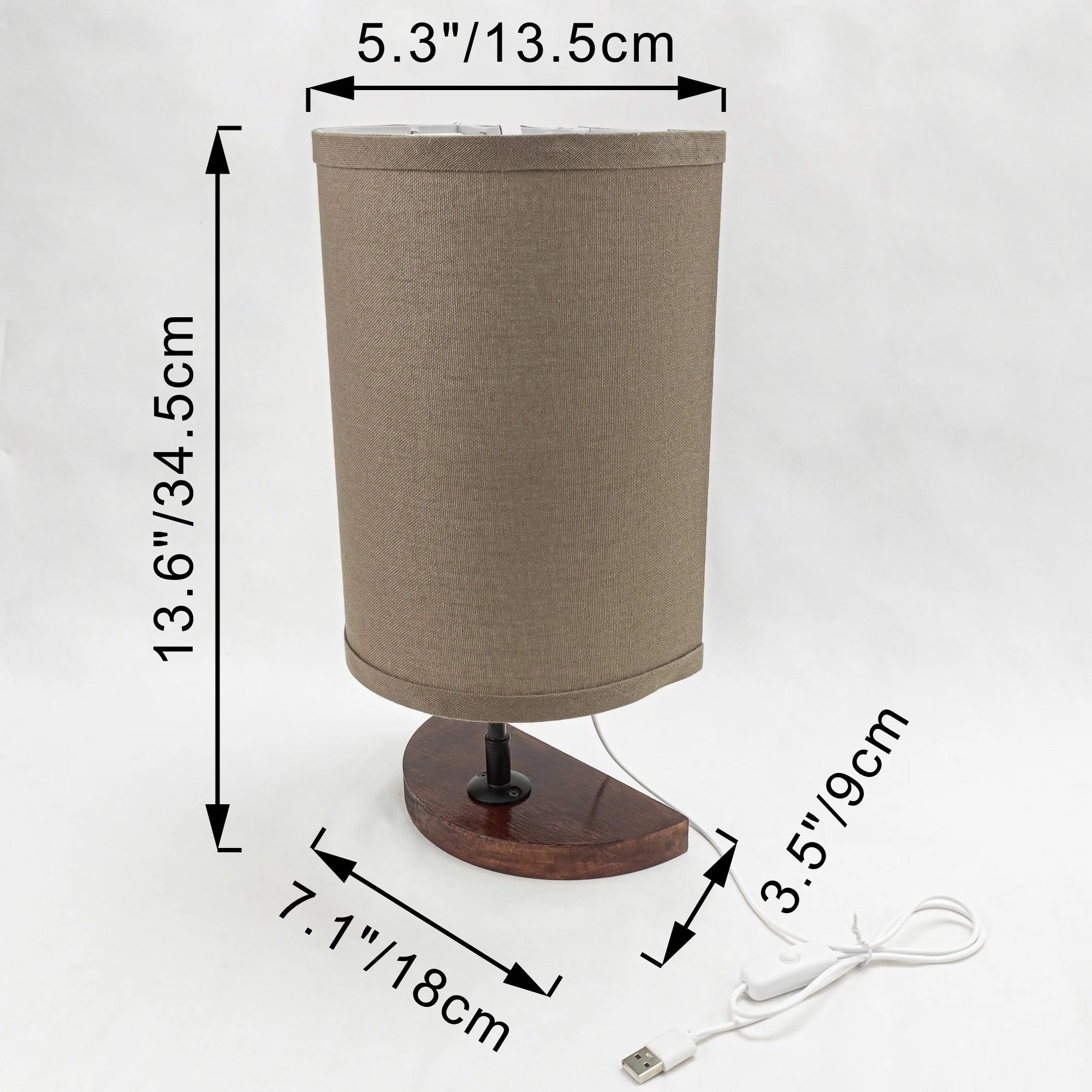 Half Shade Table Lamps with Fabric Lamp Shade R294