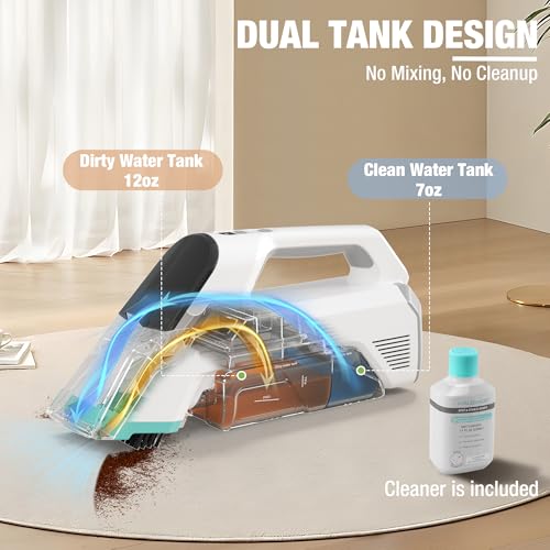 Handheld Cordless Carpet Cleaner with 2 Water Tanks R8091