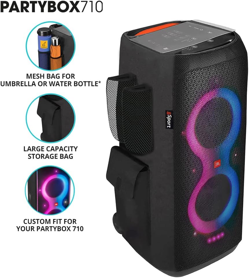 Black Portable Party Speaker Bundle with Cargo Sleeve W47768