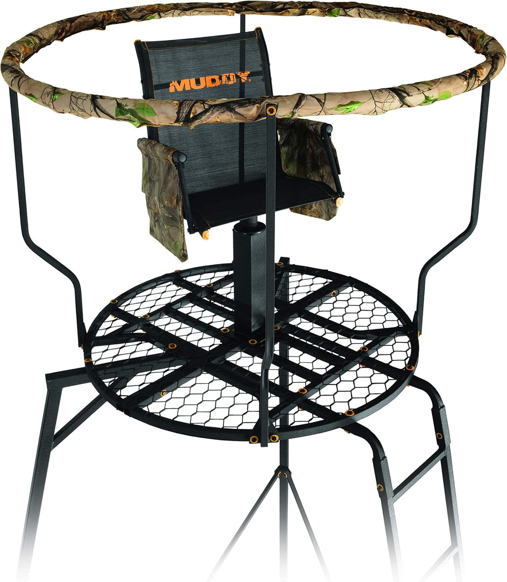 16 Foot Single Seater Foldable Outdoor Hunting Tripod Stand with 2 Detachable Gear Bags H74113