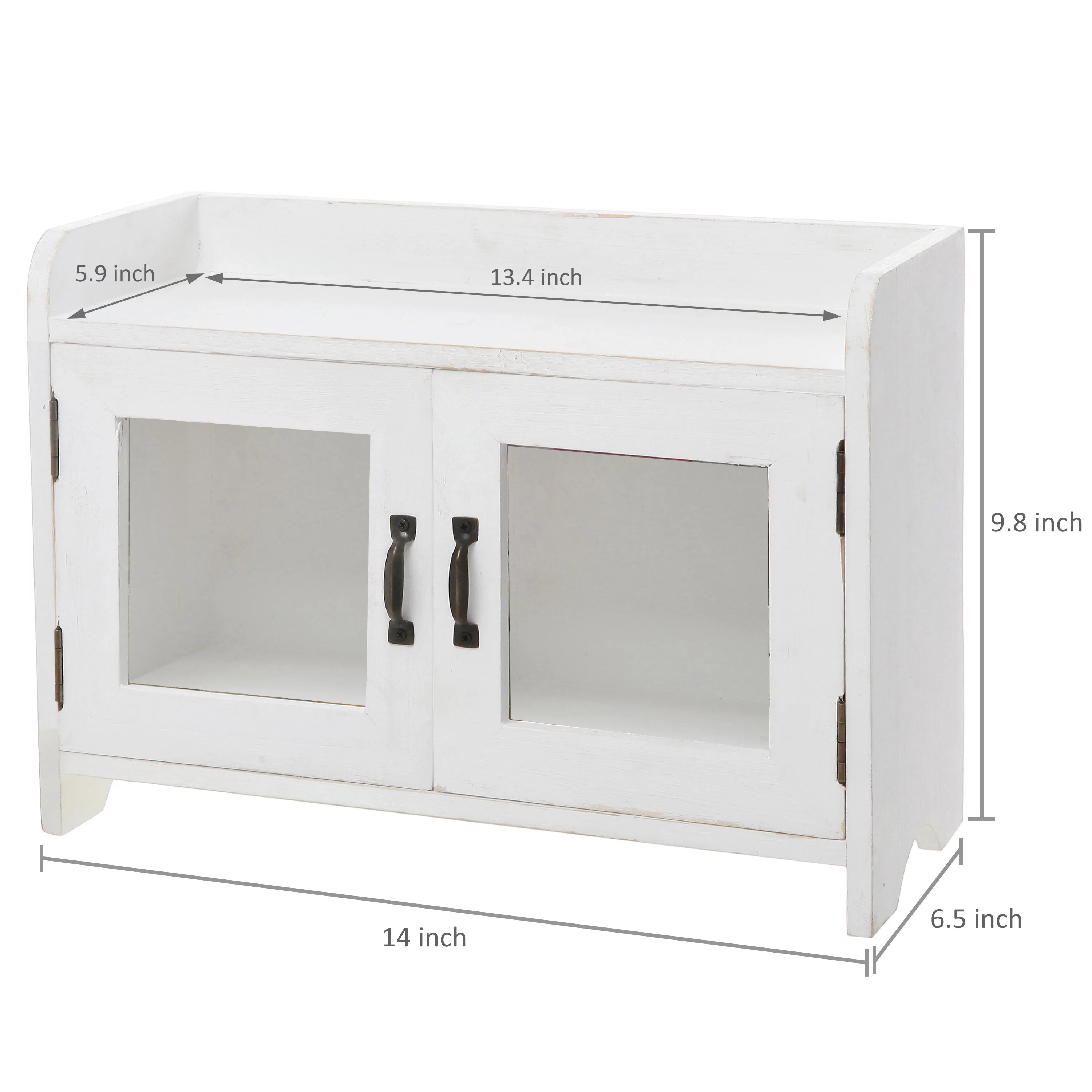 Antique White Wood Cabinet Organizer F8003