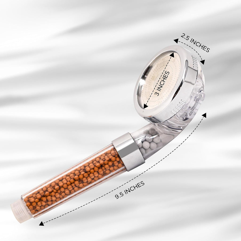 Shower Head with Triple Filtration Handheld Shower Head 3 Modes Adjustable Shower Head with Mineral Stones U54163