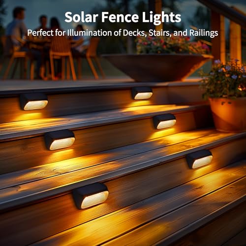 6 Pack Solar Fence Lights with 3 Modes A208396