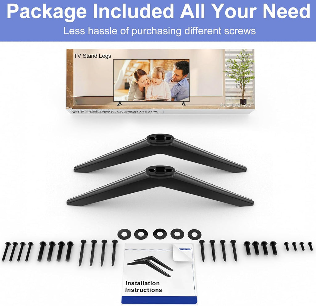Black TV Stand Legs Replacement with Screws Z986334