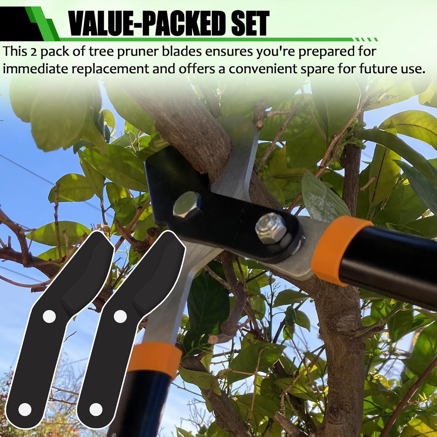 (2-Pack) Steel Replacement Blade for Loppers - Black I440