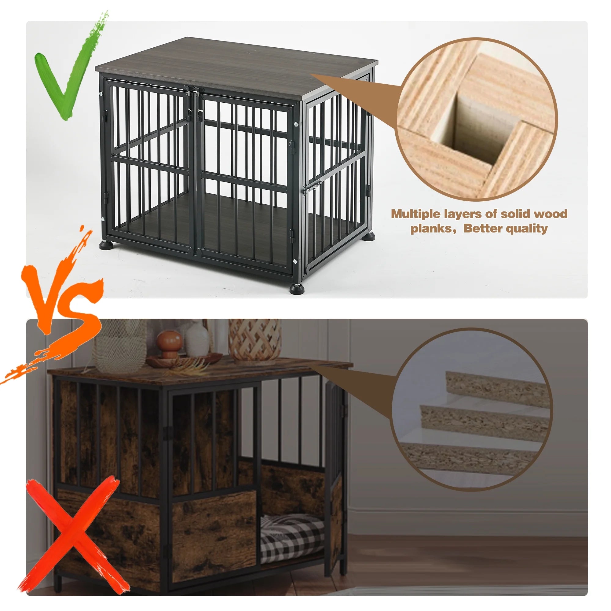48Inch Heavy Duty Wooden Dog Crate G63036