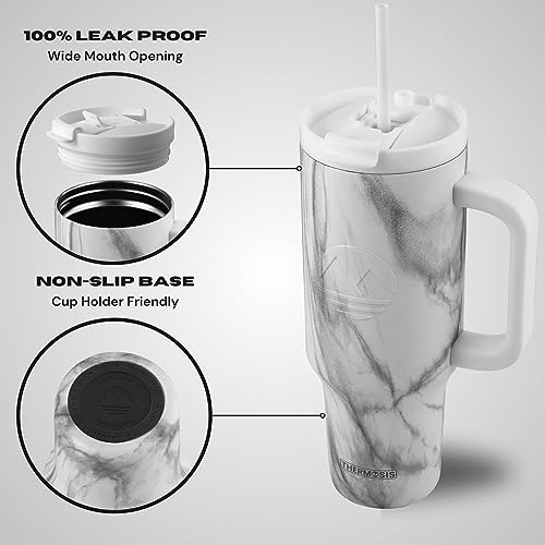 40 oz Stainless Steel Insulated Tumbler with Handle and Straw G4465