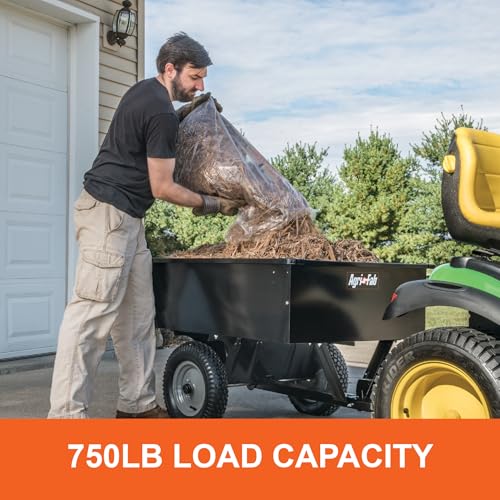 Steel Utility Dump Cart, 12 cu ft Capacity, 16" Pneumatic Wheels D446