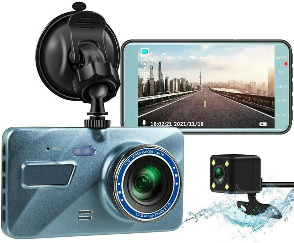 720P HD Dual Dash Cam with Night Vision and 4 inch LCD Display V3393