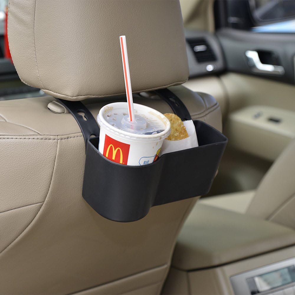 Black Car Headrest Seat Back Organizer with Cup Holder C452456