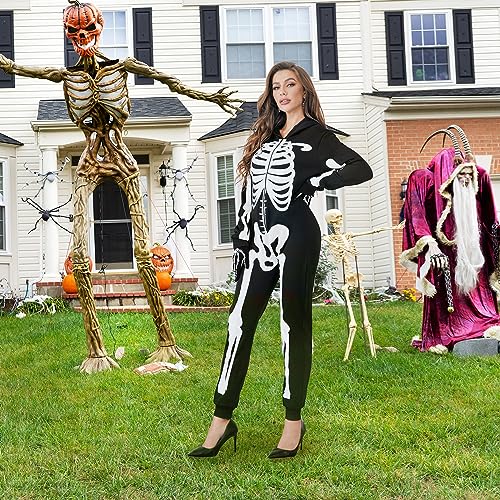 Black Skeleton Onesie Bodysuit with Gloves K8677