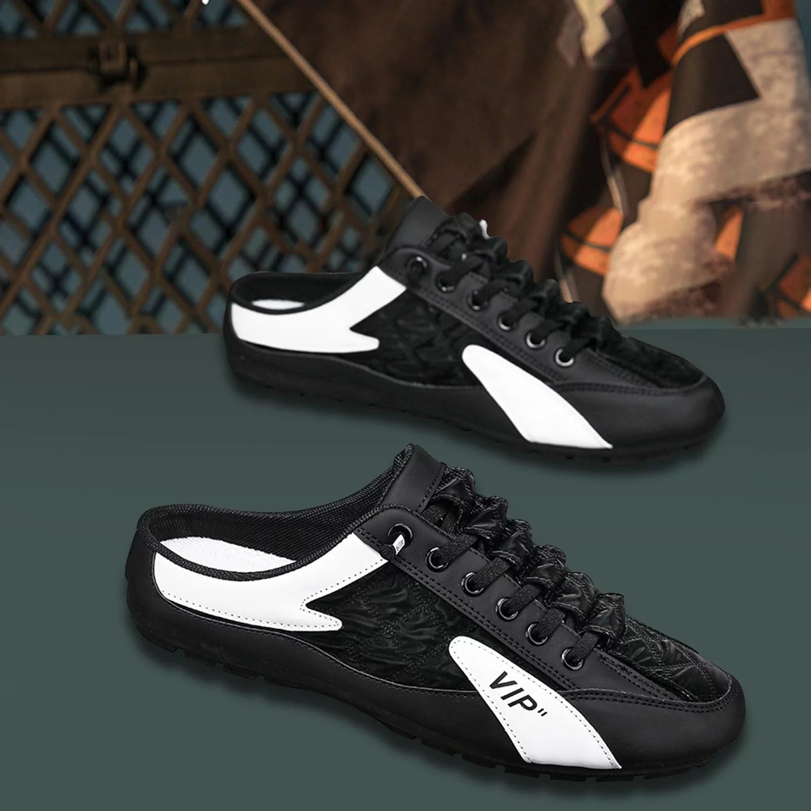 Men Slip on Mule Sneakers Lightweight Backless Casual Sports Shoes Loafers P24336