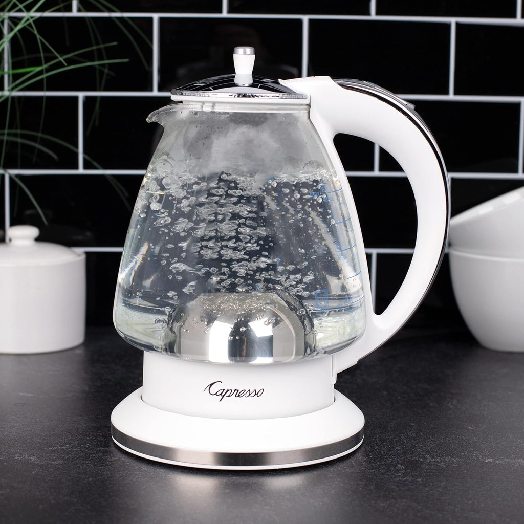 White 48 oz Glass Kettle V1896