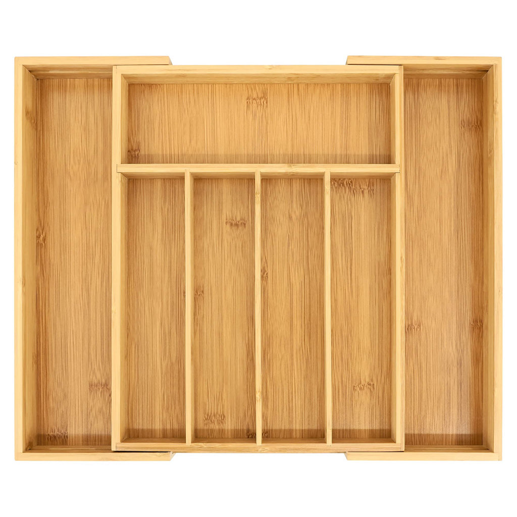 Bamboo Drawer Organizer with Adjustable Dividers, Medium, Brown A70442