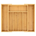 Bamboo Drawer Organizer with Adjustable Dividers, Medium, Brown A70442