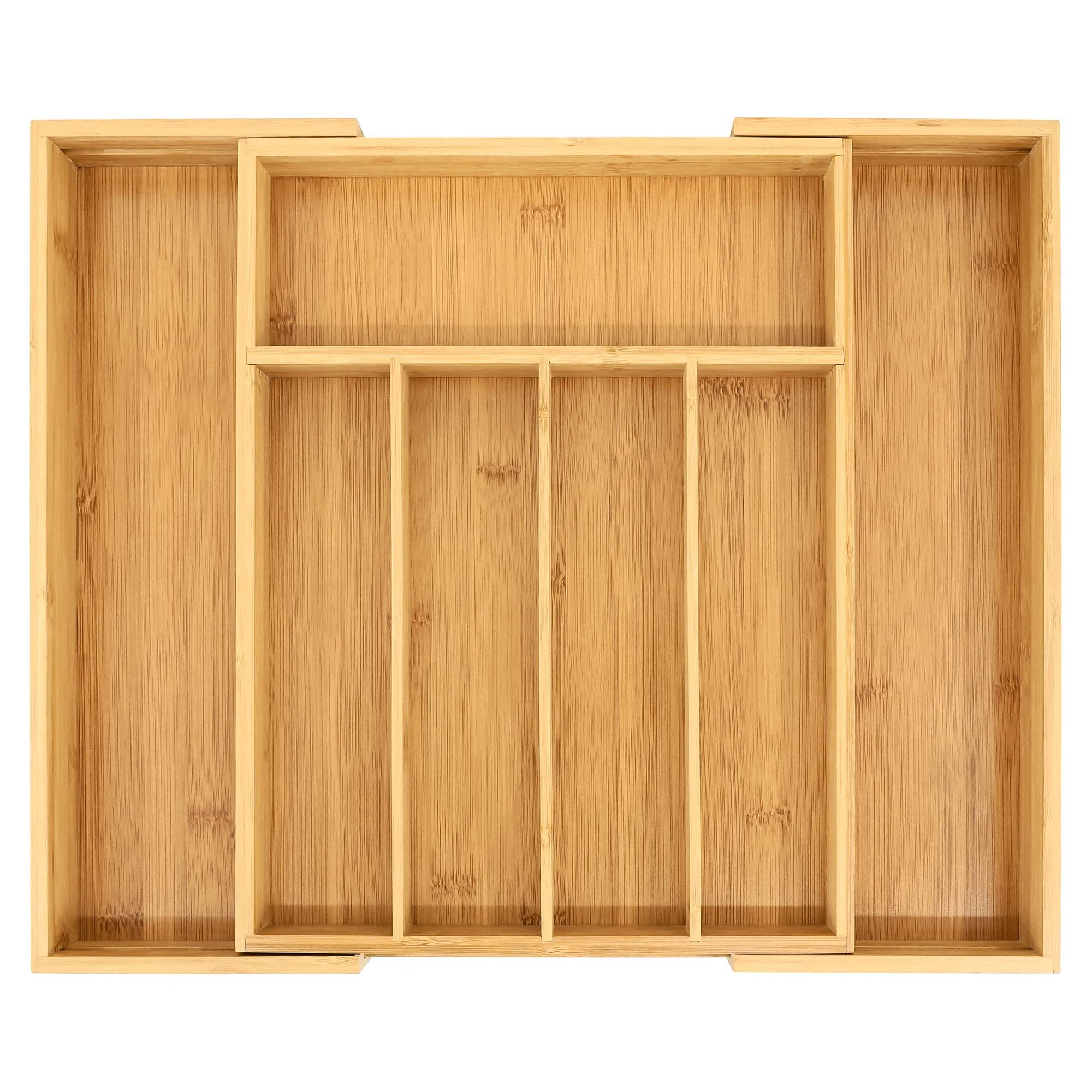 Bamboo Drawer Organizer with Adjustable Dividers, Medium, Brown A70442