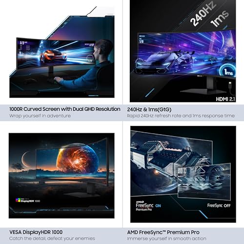 49" DQHD 1000R Curved Gaming Monitor, 240Hz, 1ms(GtG), DisplayHDR 1000 L157
