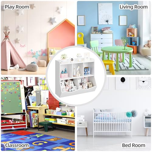 Kids Bookshelf and Bookcase Toy Storage Multi Shelf with Cubby Organizer Cabinet B87660