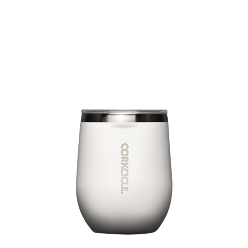 Stemless Insulated Wine Glass Tumbler, Gloss Powder Blue, 12 oz, Stainless Steel T8862