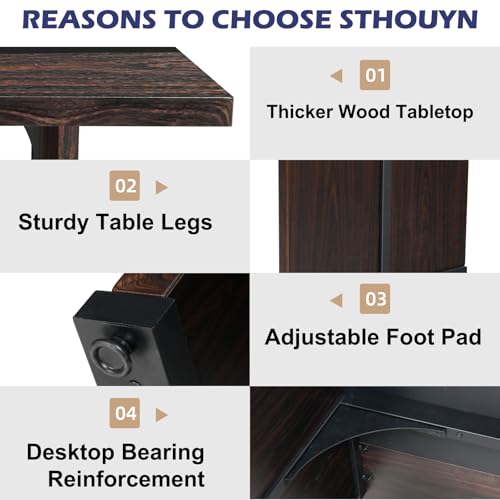 Brown Rectangle Large Wood Dining Table F45164