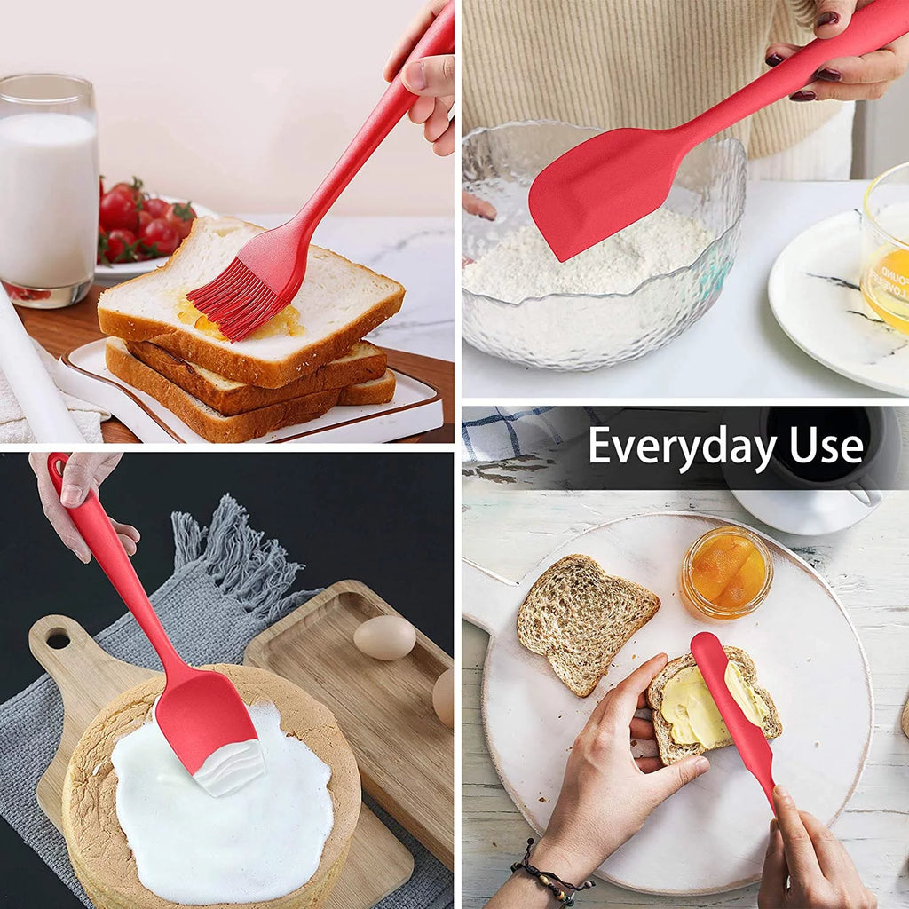 15 Pcs Silicone Non-stick Cooking Utensil Set with Stainless Steel Handle T299955