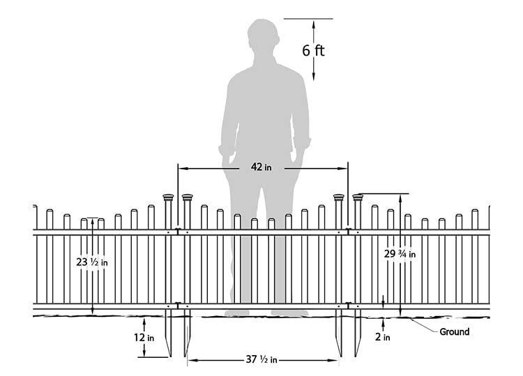White Vinyl Picket Fence Kit 2.5 ft. H x 3.5 ft. W 2 Fence Panels R157