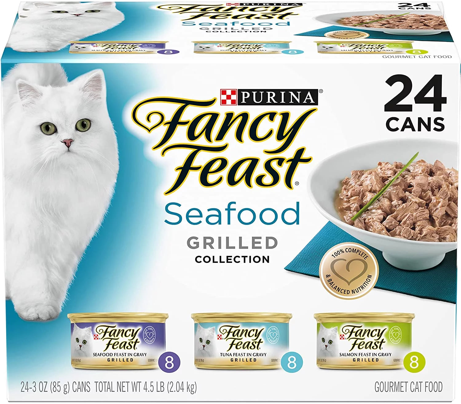 Grilled Seafood Collection Gourmet Wet Cat Food Variety Pack, 3 oz Cans Y797612