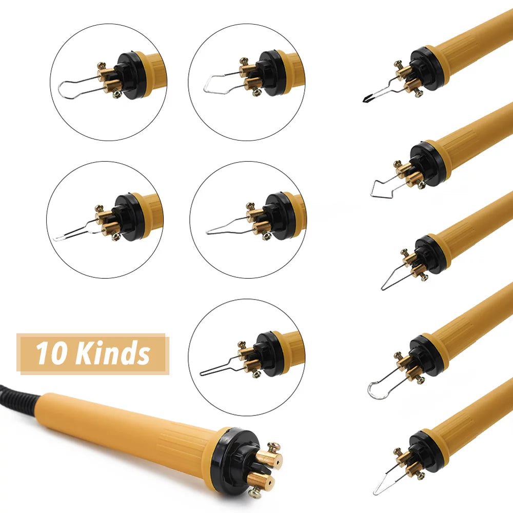 Wood Pyrography Pen Burning Tool Set With Welding Wire Adjustable Temperature C39791
